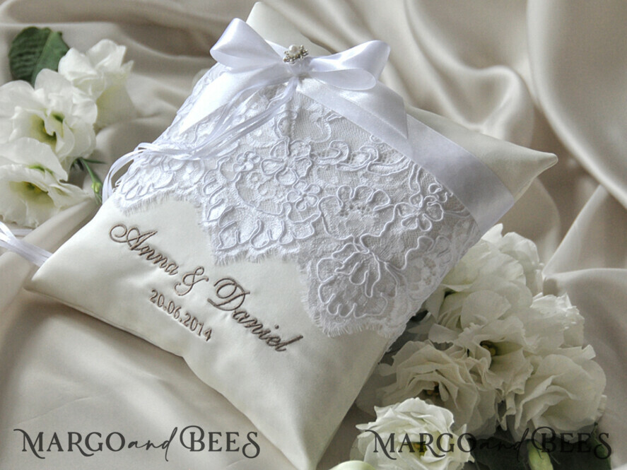 RING BEARER BOXES & PILLOWS Classic Ring Pillows Handmade Lace Wedding Ring Pillow • Vintage Ring Bearer Pillow • Custom Glamour Ring Bearer