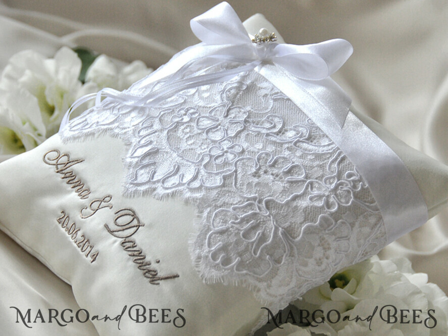 RING BEARER BOXES & PILLOWS Classic Ring Pillows Handmade Lace Wedding Ring Pillow • Vintage Ring Bearer Pillow • Custom Glamour Ring Bearer