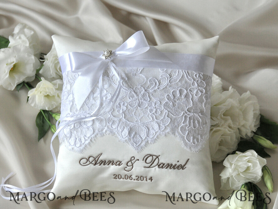 RING BEARER BOXES & PILLOWS Classic Ring Pillows Handmade Lace Wedding Ring Pillow • Vintage Ring Bearer Pillow • Custom Glamour Ring Bearer