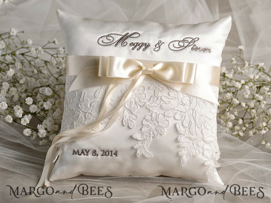 RING BEARER BOXES & PILLOWS Classic Ring Pillows Vintage Lace Wedding Ring Pillow • Embroidered Ring Bearer Pillow • Ring Bearer Pillow Presonalised