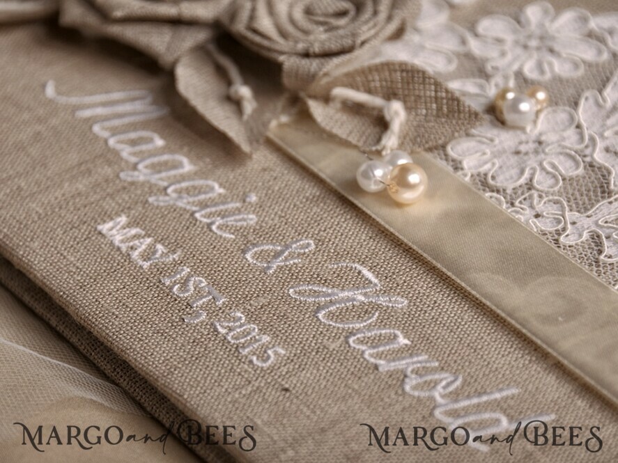 WEDDING GUEST BOOKS Rustic Burlap Linen PhotoBook Presonalised Wedding Guest Book, Burlap Vintage Wedding Album Rustic Linen Photo Booth Book