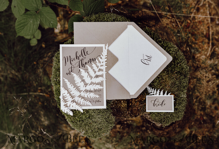 WEDDING INVITATIONS rustic / country / shabby chick Custom Wedding invitations eco kraft stationery