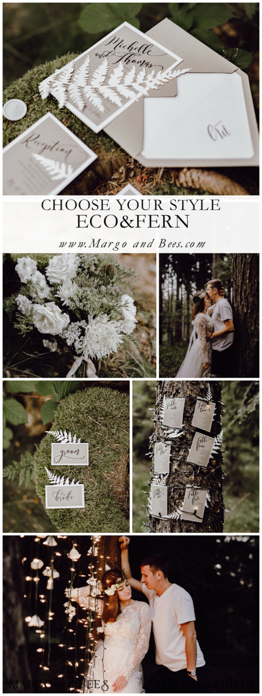 WEDDING INVITATIONS rustic / country / shabby chick Custom Wedding invitations eco kraft stationery