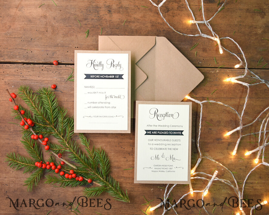 WEDDING INVITATIONS rustic / country / shabby chick Wedding invitations custom colors, rustic eco invites