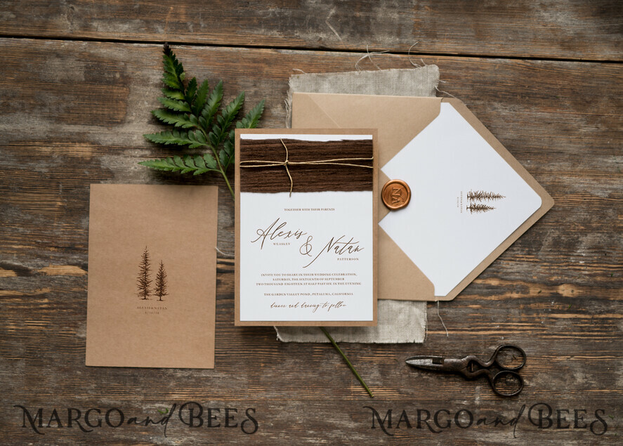WEDDING INVITATIONS rustic / country / shabby chick Print wedding invitations, natural rustic stationery