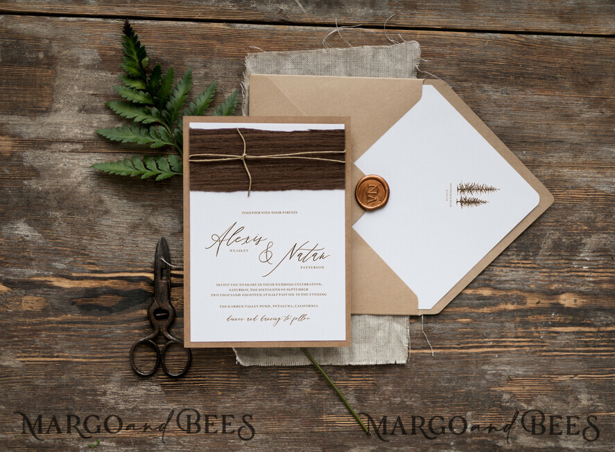 WEDDING INVITATIONS rustic / country / shabby chick Print wedding invitations, natural rustic stationery