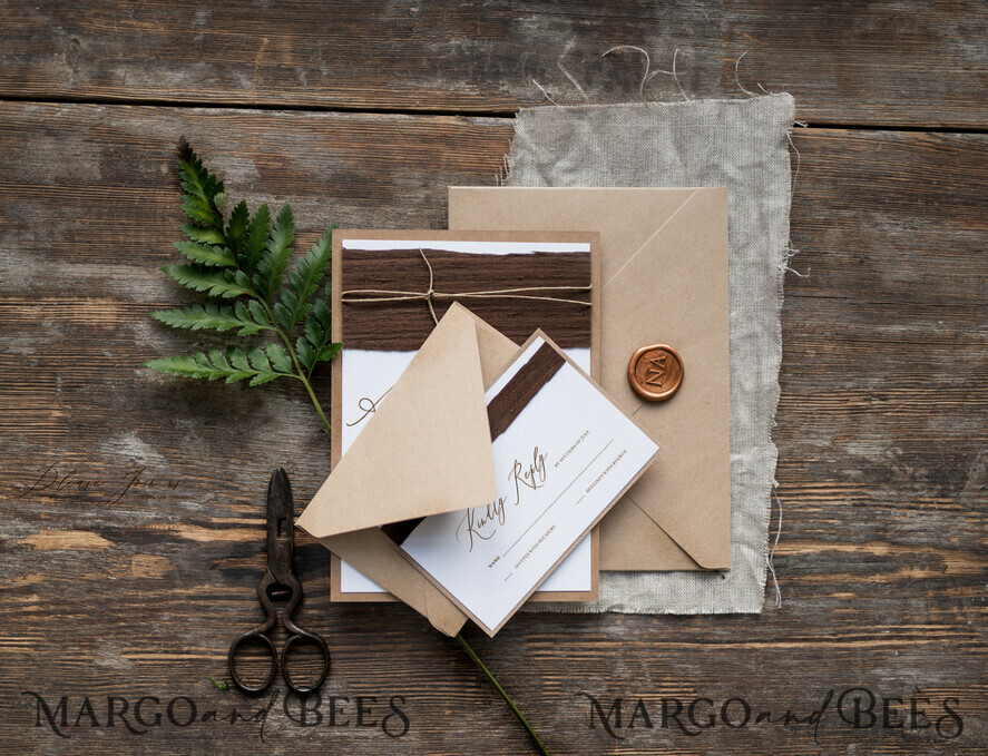 WEDDING INVITATIONS rustic / country / shabby chick Print wedding invitations, natural rustic stationery