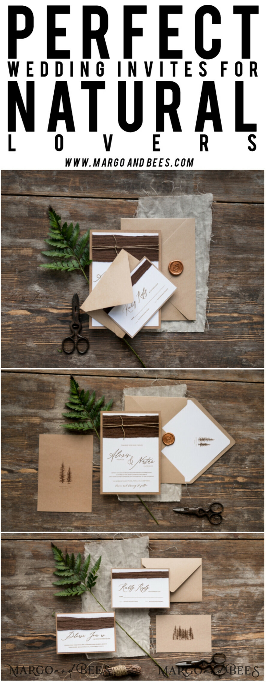 WEDDING INVITATIONS rustic / country / shabby chick Print wedding invitations, natural rustic stationery
