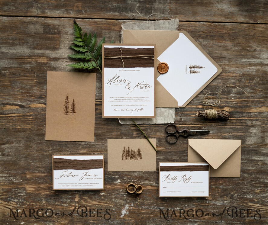 WEDDING INVITATIONS rustic / country / shabby chick Print wedding invitations, natural rustic stationery