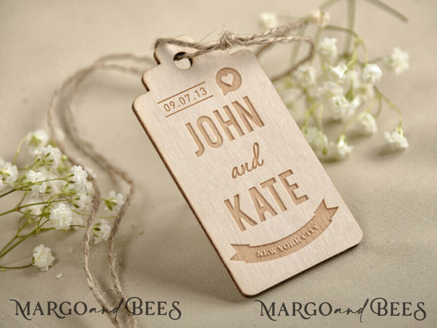 wedding favors, engraved tag
