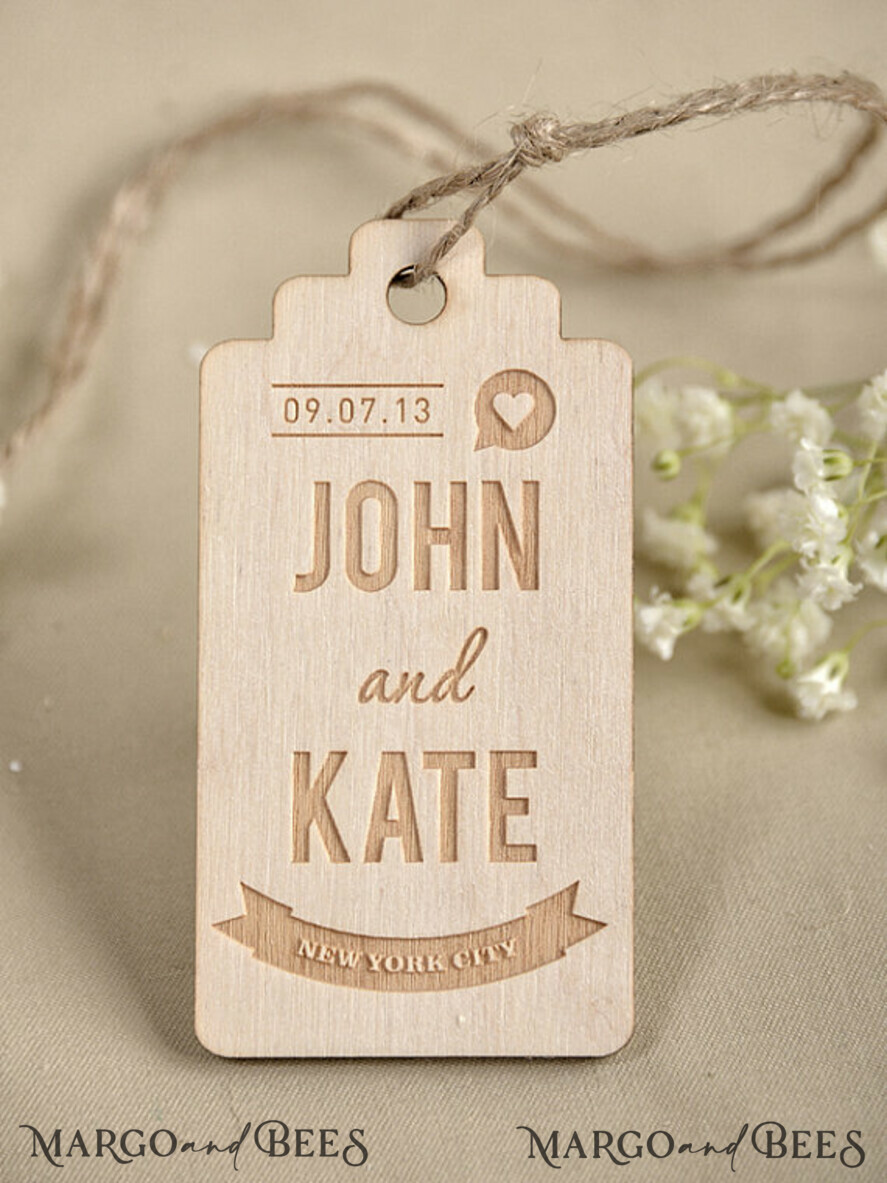 wedding favors, engraved tag
