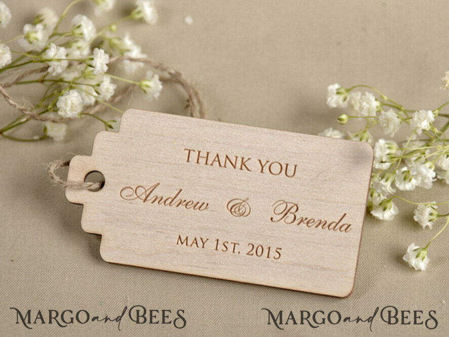 wedding Favors, custom shape wooden tags