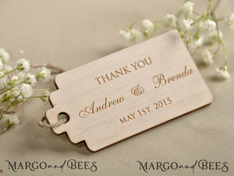 wedding Favors, custom shape wooden tags