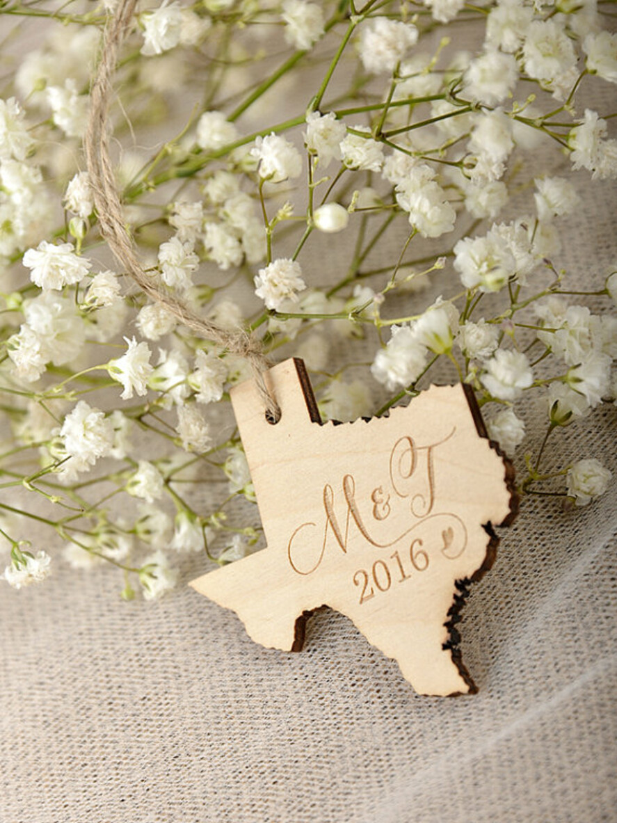 Wedding Favor gifts, engraved wood tags
