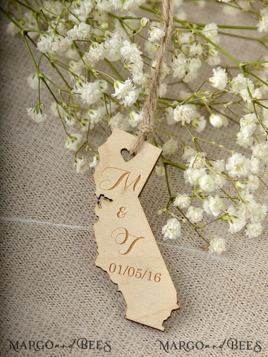 Wedding Favor gifts, engraved wood tags
