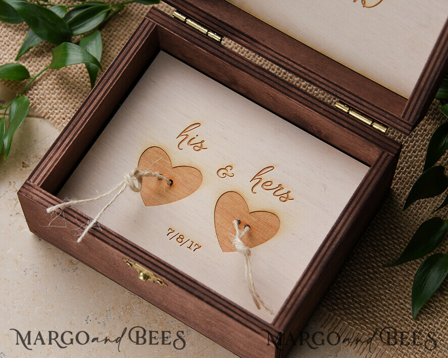 RING BEARER BOXES & PILLOWS Epoxy Wedding rings Box Presonaised Ring Box for wedding bands, rustic glam wedding ring box • handmade ring bearer box • velvet luxury ring box