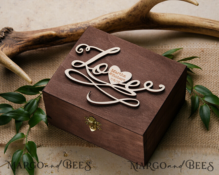 RING BEARER BOXES & PILLOWS Epoxy Wedding rings Box Presonaised Ring Box for wedding bands, rustic glam wedding ring box • handmade ring bearer box • velvet luxury ring box