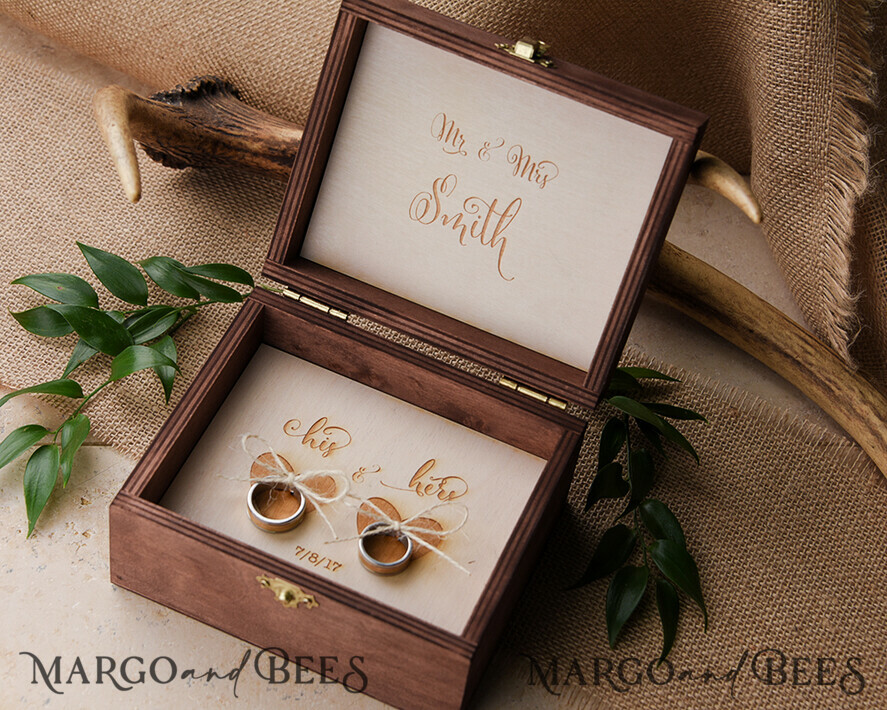 RING BEARER BOXES & PILLOWS Epoxy Wedding rings Box Custom Wedding Ring box for ceremony, wood wedding ring box • rustic wedding rings box • real flowers in resin luxury ring box