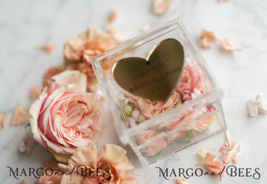 RING BEARER BOXES & PILLOWS Epoxy Wedding rings Box Luxury Gold ring box, rustic glam wedding ring box • handmade ring bearer box • We Do luxury ring box