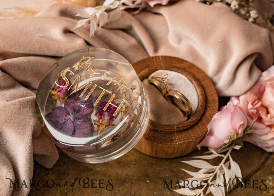 RING BEARER BOXES & PILLOWS Epoxy Wedding rings Box epoxy resin & wood wedding ring box for ceremony, Boho Epoxy Wedding Ring Boxes his hers, Transparent Epoxy dubble Ring Box for wedding, Wood resin flowers Marriage Proposal Ring Box