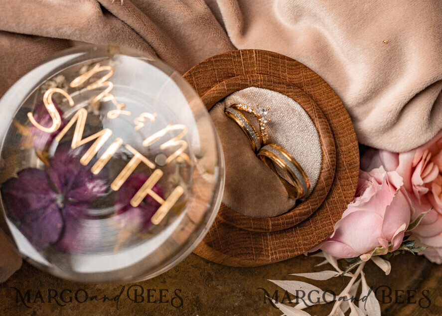 RING BEARER BOXES & PILLOWS Epoxy Wedding rings Box epoxy resin & wood wedding ring box for ceremony, Boho Epoxy Wedding Ring Boxes his hers, Transparent Epoxy dubble Ring Box for wedding, Wood resin flowers Marriage Proposal Ring Box