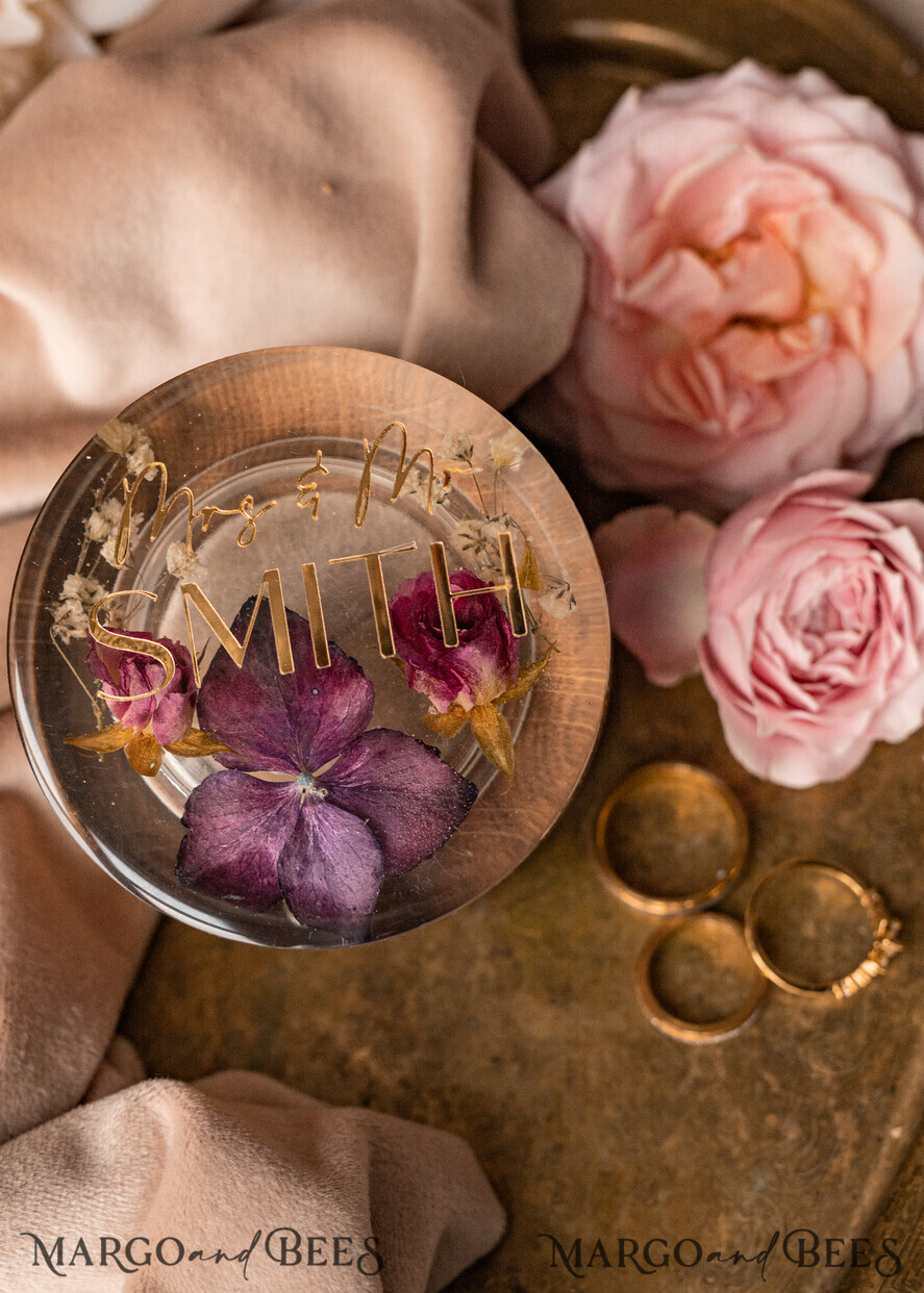RING BEARER BOXES & PILLOWS Epoxy Wedding rings Box epoxy resin & wood wedding ring box for ceremony, Boho Epoxy Wedding Ring Boxes his hers, Transparent Epoxy dubble Ring Box for wedding, Wood resin flowers Marriage Proposal Ring Box