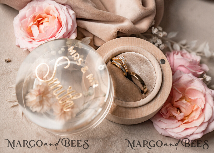 RING BEARER BOXES & PILLOWS Epoxy Wedding rings Box epoxy resin and wood wedding ring box for ceremony, Boho Epoxy Wedding Ring Boxes his hers, Transparent Epoxy dubble Ring Box for wedding, Wood resin flowers Marriage Proposal Ring Box
