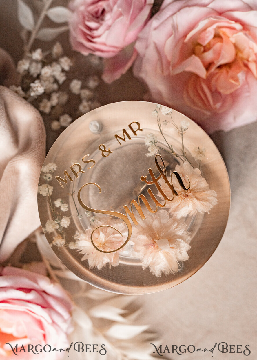 RING BEARER BOXES & PILLOWS Epoxy Wedding rings Box epoxy resin and wood wedding ring box for ceremony, Boho Epoxy Wedding Ring Boxes his hers, Transparent Epoxy dubble Ring Box for wedding, Wood resin flowers Marriage Proposal Ring Box