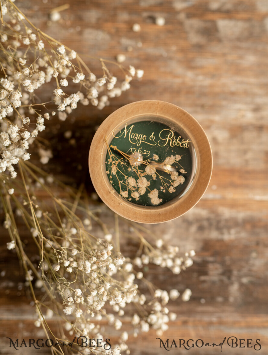 RING BEARER BOXES & PILLOWS Epoxy Wedding rings Box Presonaised Ring Box for wedding bands, wood wedding ring box • rustic wedding rings box • real flowers in resin luxury ring box
