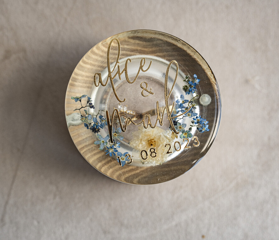 RING BEARER BOXES & PILLOWS Epoxy Wedding rings Box epoxy resin and wood wedding ring box for ceremony, Boho Epoxy Wedding Ring Boxes his hers, Transparent Epoxy dubble Ring Box for wedding, Wood resin flowers Marriage Proposal Ring Box