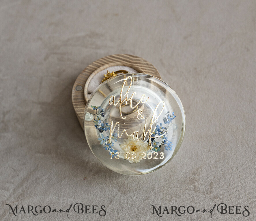 RING BEARER BOXES & PILLOWS Epoxy Wedding rings Box epoxy resin and wood wedding ring box for ceremony, Boho Epoxy Wedding Ring Boxes his hers, Transparent Epoxy dubble Ring Box for wedding, Wood resin flowers Marriage Proposal Ring Box