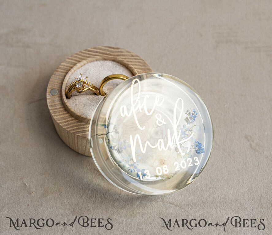 RING BEARER BOXES & PILLOWS Epoxy Wedding rings Box epoxy resin and wood wedding ring box for ceremony, Boho Epoxy Wedding Ring Boxes his hers, Transparent Epoxy dubble Ring Box for wedding, Wood resin flowers Marriage Proposal Ring Box