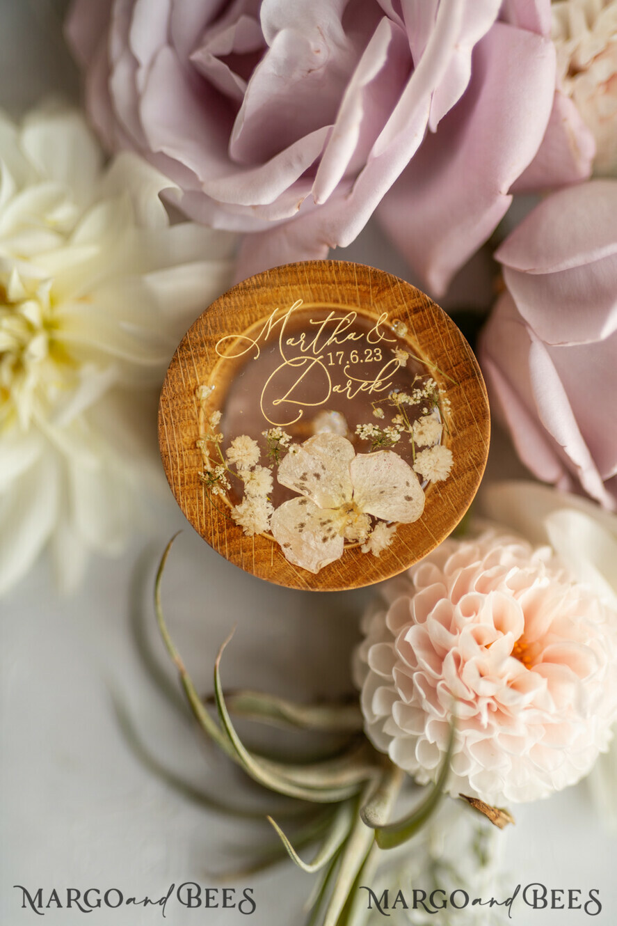 RING BEARER BOXES & PILLOWS Epoxy Wedding rings Box Presoanlised wedding Ring box for 2 or 3 rings, rustic glam wedding ring box • handmade ring bearer box • velvet luxury ring box