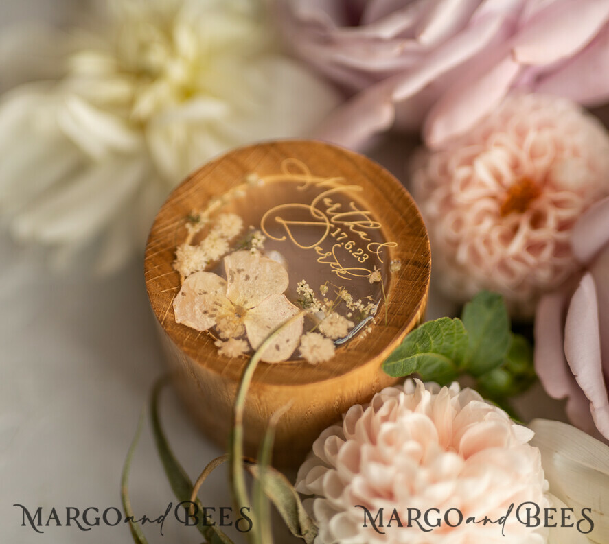 RING BEARER BOXES & PILLOWS Epoxy Wedding rings Box Presoanlised wedding Ring box for 2 or 3 rings, rustic glam wedding ring box • handmade ring bearer box • velvet luxury ring box