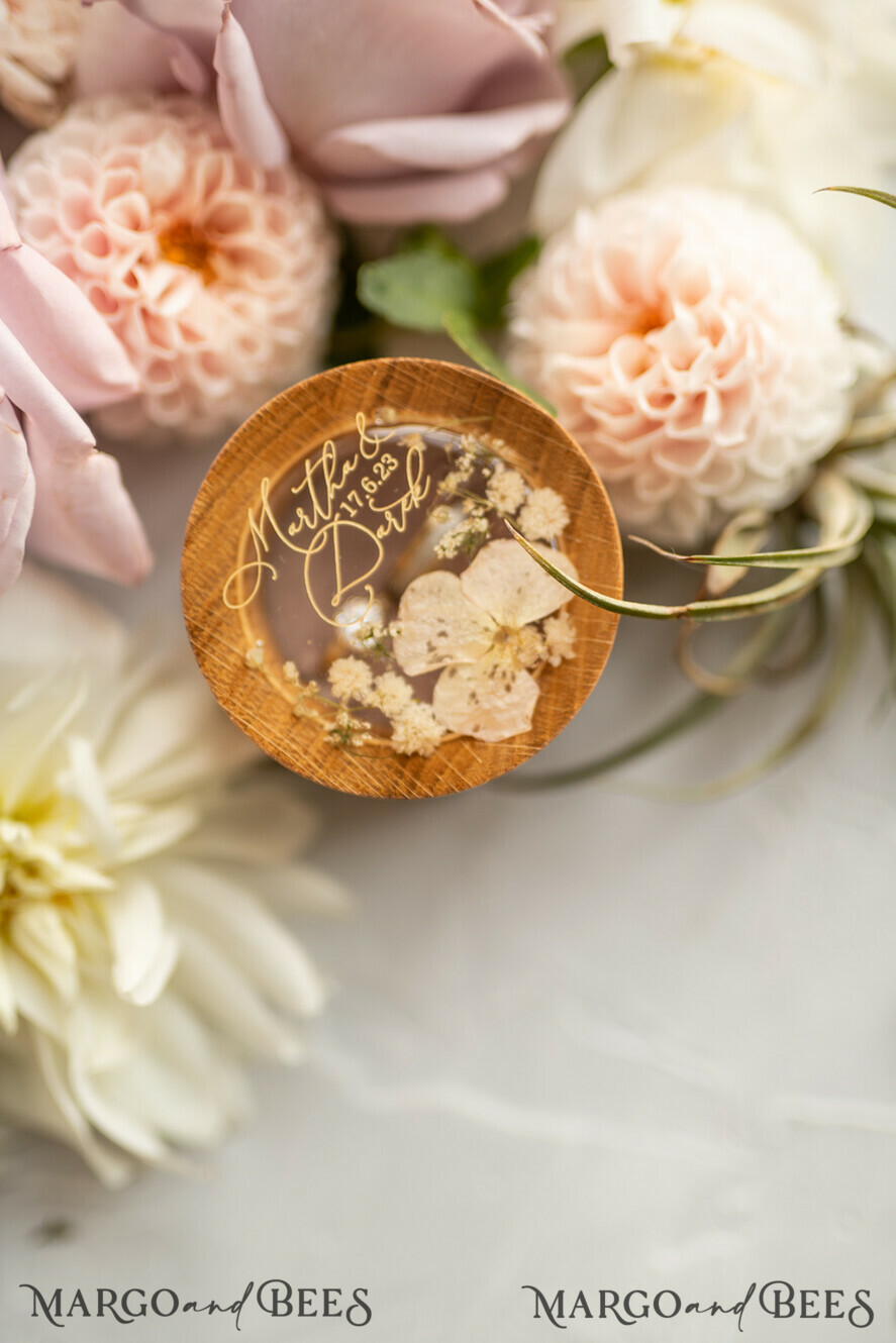 RING BEARER BOXES & PILLOWS Epoxy Wedding rings Box Presoanlised wedding Ring box for 2 or 3 rings, rustic glam wedding ring box • handmade ring bearer box • velvet luxury ring box