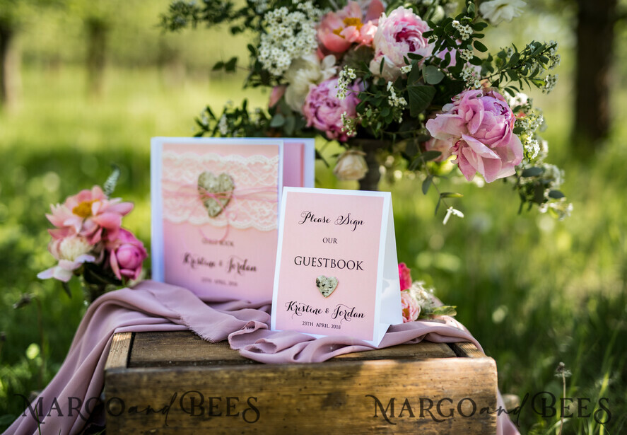 WEDDING GUEST BOOKS Acrylic Golden Guestbook Presonalised Wedding Guest Book, Vintage Lace Instant Photo Book Boho Elegant Instax Wedding Photo Guestbook