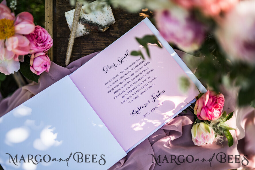 WEDDING GUEST BOOKS Acrylic Golden Guestbook Presonalised Wedding Guest Book, Vintage Lace Instant Photo Book Boho Elegant Instax Wedding Photo Guestbook