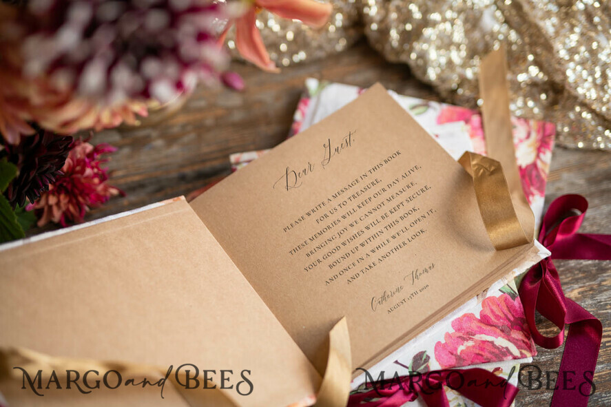 WEDDING GUEST BOOKS Acrylic Golden Guestbook Preonalised wedding Guestbook, Vintage Lace Instant Photo Book Elegant Instax Wedding Photo
