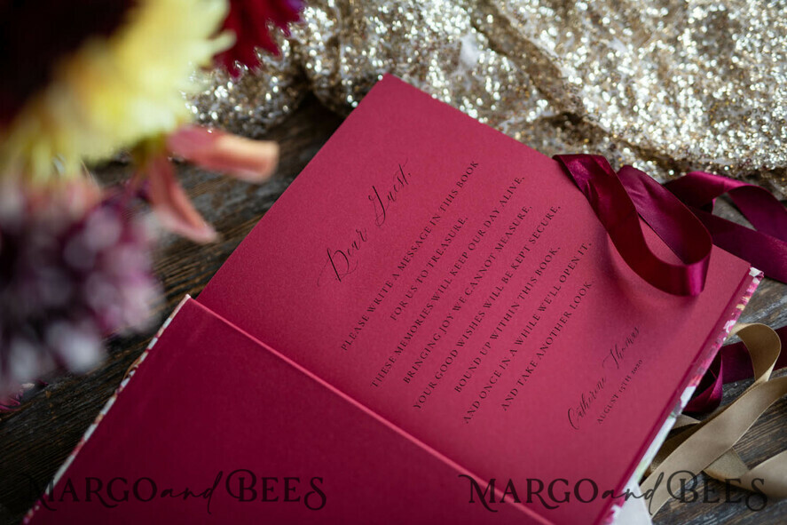 WEDDING GUEST BOOKS Acrylic Golden Guestbook Rerto wedding guestbook, Vintage Wedding Album Elegant Lace Photo Booth Book