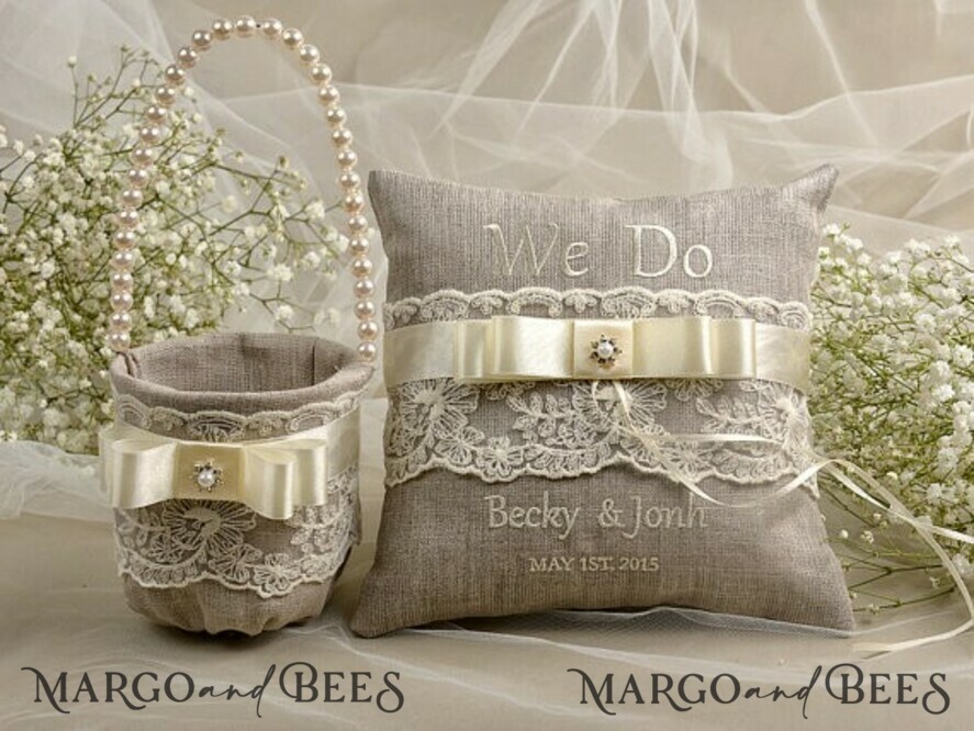 BASKET, PILLOWS & SHOES shabby chic basket