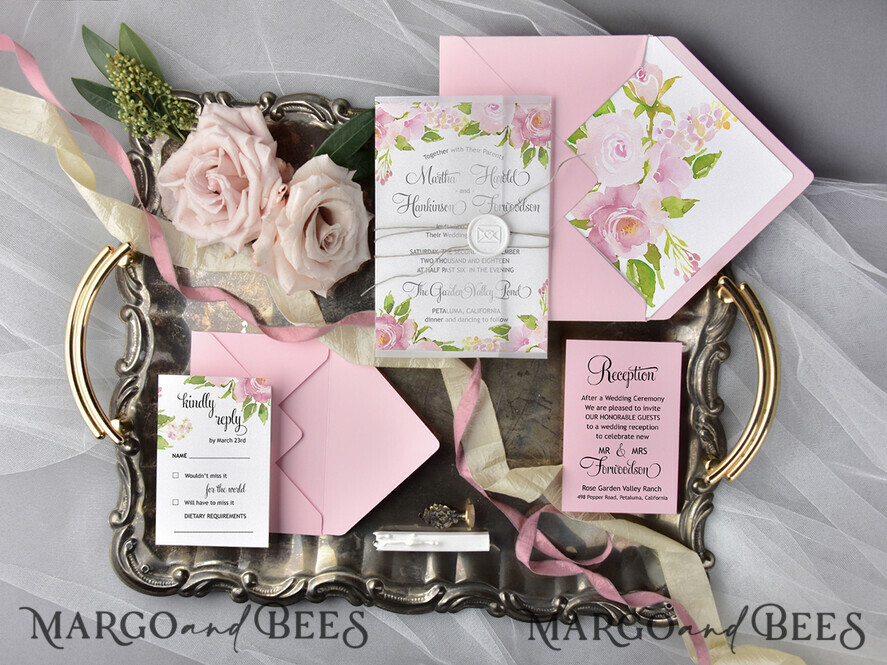 WEDDING INVITATIONS floral / boho / watercolor Stylish wedding invitation boho design stationery elegant