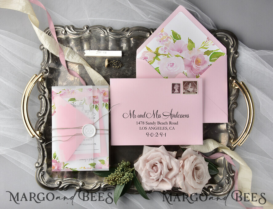 WEDDING INVITATIONS floral / boho / watercolor Stylish wedding invitation boho design stationery elegant