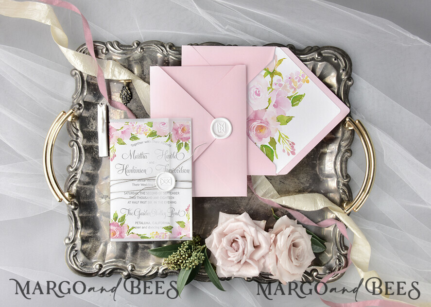 WEDDING INVITATIONS floral / boho / watercolor Stylish wedding invitation boho design stationery elegant