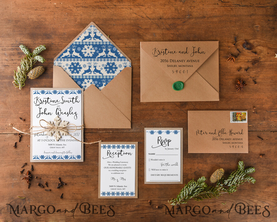 WEDDING INVITATIONS floral / boho / watercolor Beautiful wedding invitations colorful watercolor invites winter
