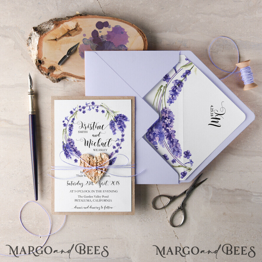 WEDDING INVITATIONS floral / boho / watercolor Chic wedding invitations watercolor flowers invites wreath