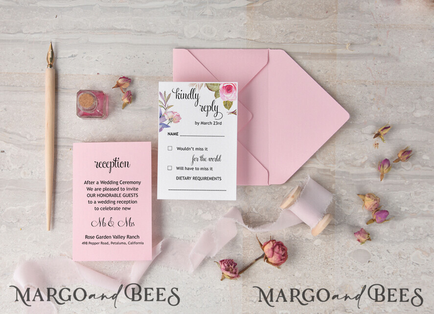 WEDDING INVITATIONS floral / boho / watercolor Wedding invitations custom boho floral stationery elegant