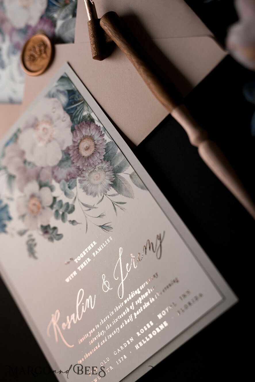 WEDDING INVITATIONS floral / boho / watercolor Elegant Wedding invitations, floral boho invites, flowers