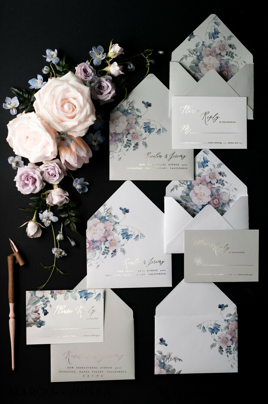 WEDDING INVITATIONS floral / boho / watercolor Elegant Wedding invitations, floral boho invites, flowers