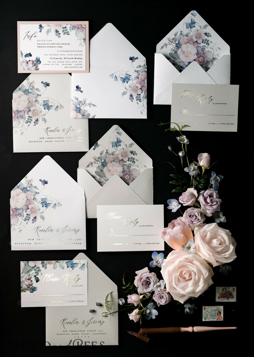 WEDDING INVITATIONS floral / boho / watercolor Elegant Wedding invitations, floral boho invites, flowers
