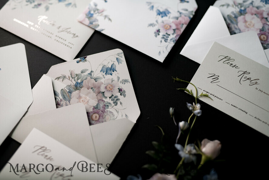 WEDDING INVITATIONS floral / boho / watercolor Elegant Wedding invitations, floral boho invites, flowers